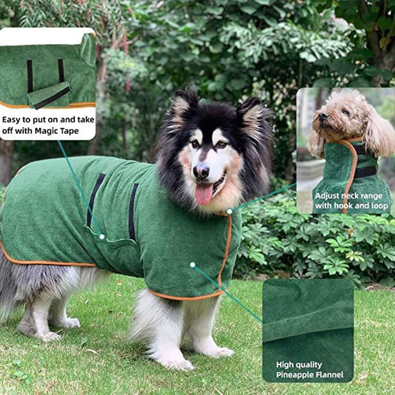 image-Xinyin Dog Bathrobe Towel 300G Microfiber Quick-Dry Absorbent