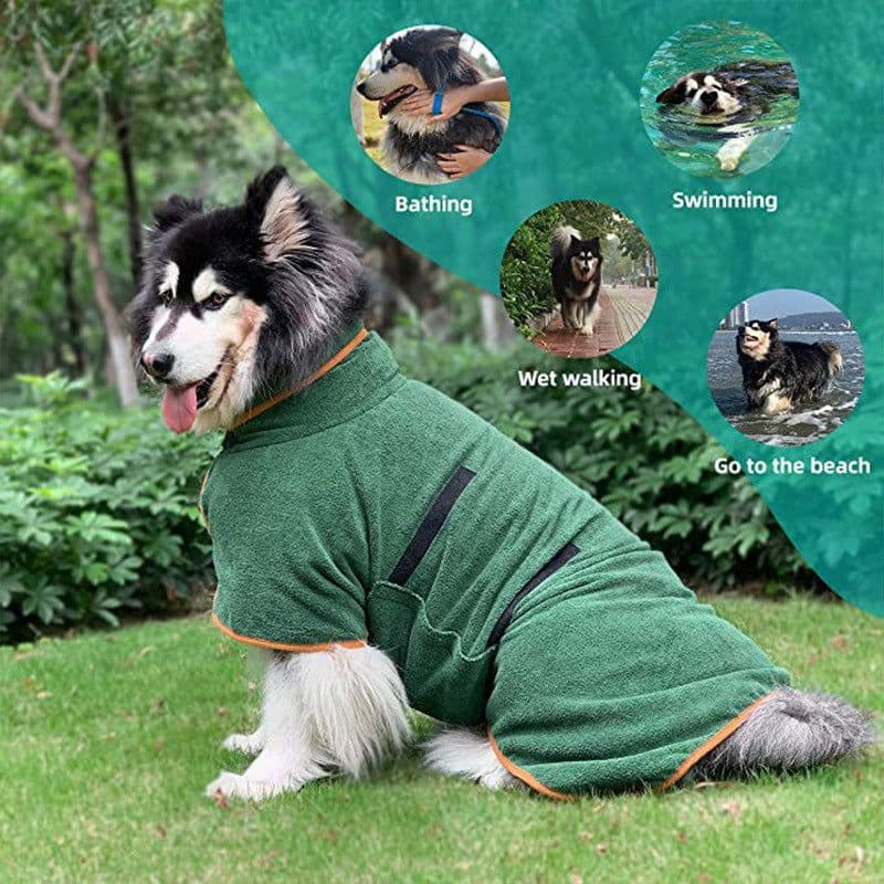 image-Xinyin Dog Bathrobe Towel 300G Microfiber Quick-Dry Absorbent