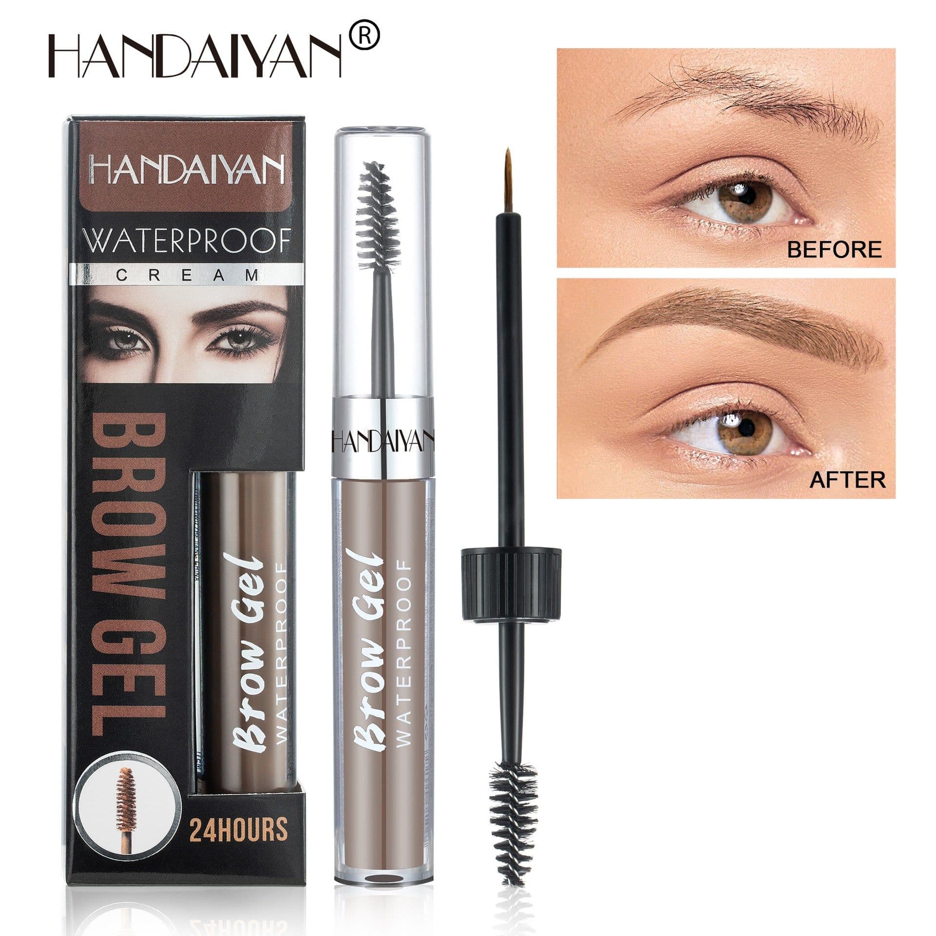 image-HANDAIYAN 8-Color Waterproof Eyebrow Dye Liquid with Double-Ended Brush