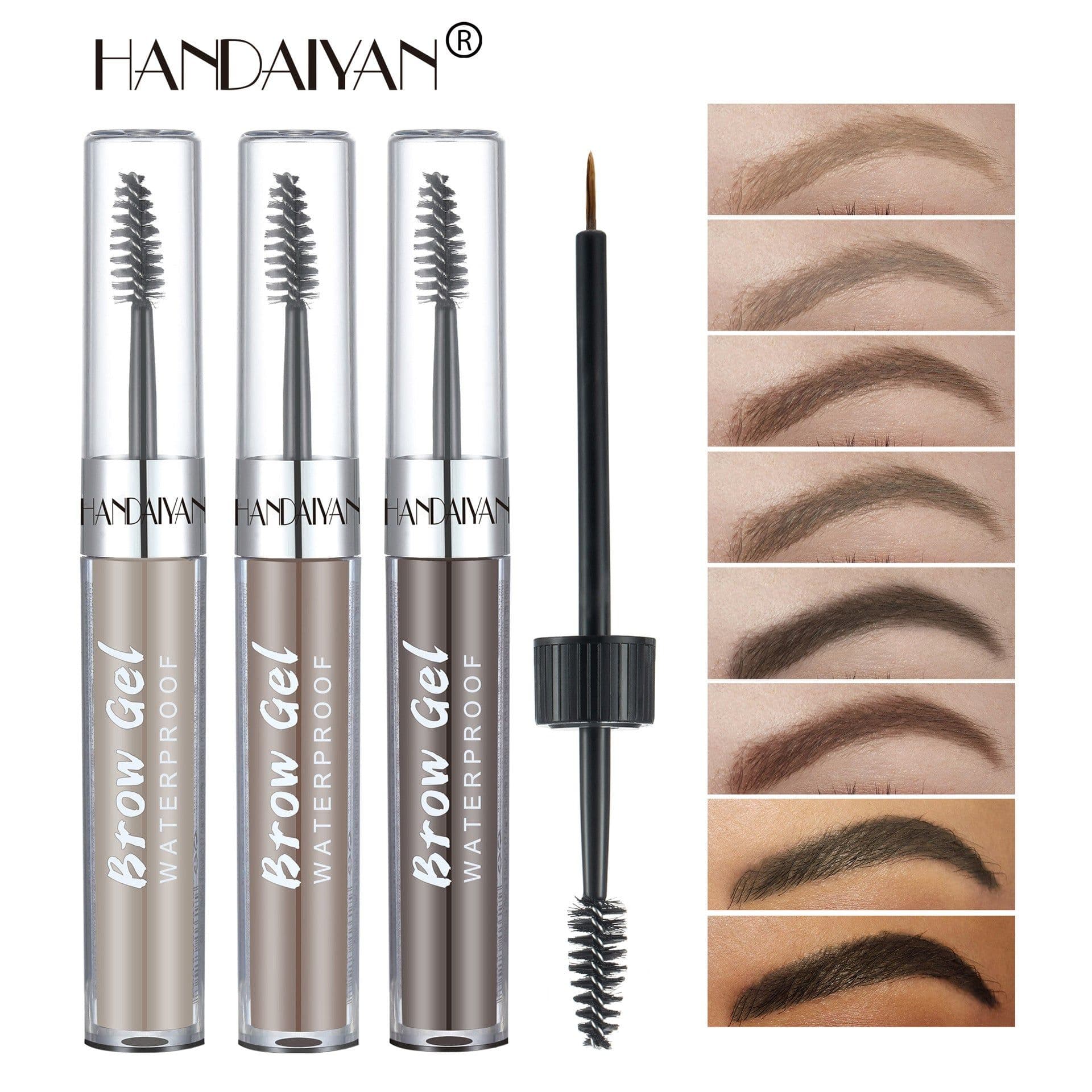image-HANDAIYAN 8-Color Waterproof Eyebrow Dye Liquid with Double-Ended Brush