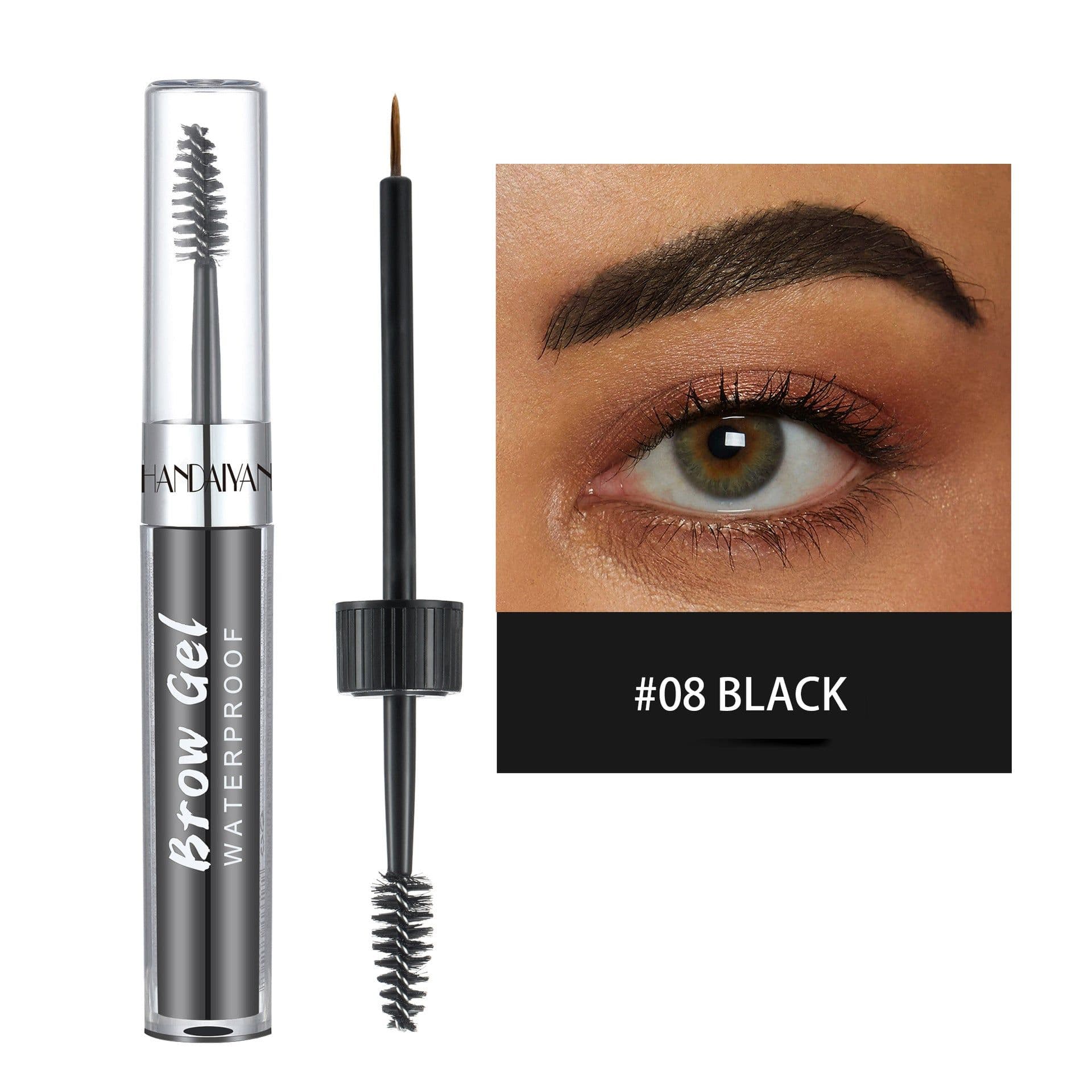 image-HANDAIYAN 8-Color Waterproof Eyebrow Dye Liquid with Double-Ended Brush
