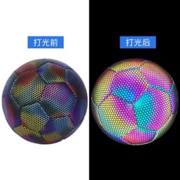 image-Smeber Reflective PU Football Size 5 Machine Sewn