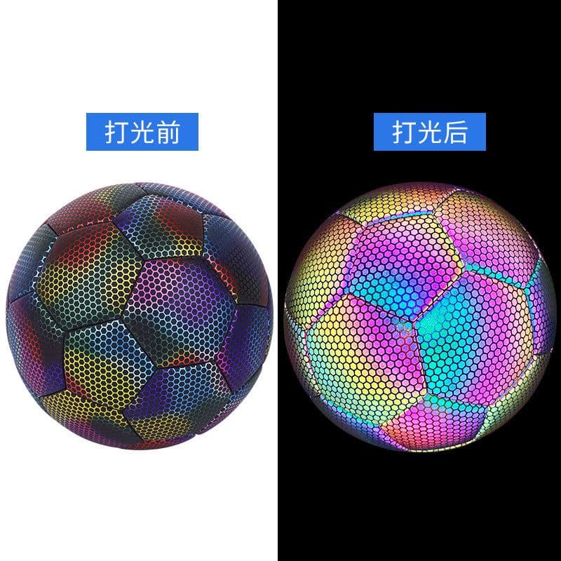 image-Smeber Reflective PU Football Size 5 Machine Sewn