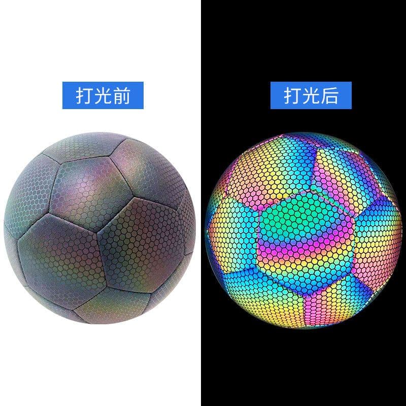 image-Smeber Reflective PU Football Size 5 Machine Sewn