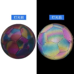 image-Smeber Reflective PU Football Size 5 Machine Sewn