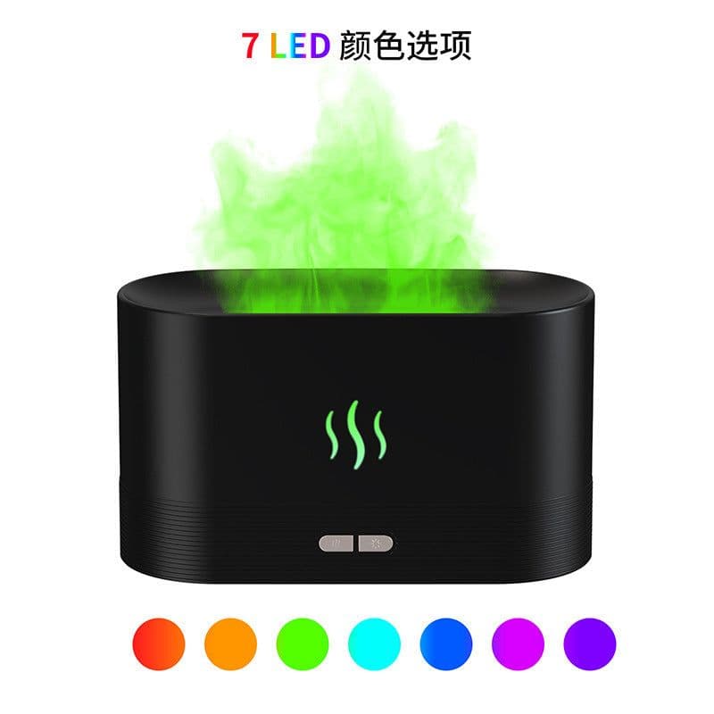 image-Flame Aroma Diffuser Humidifier with 7 Color Light