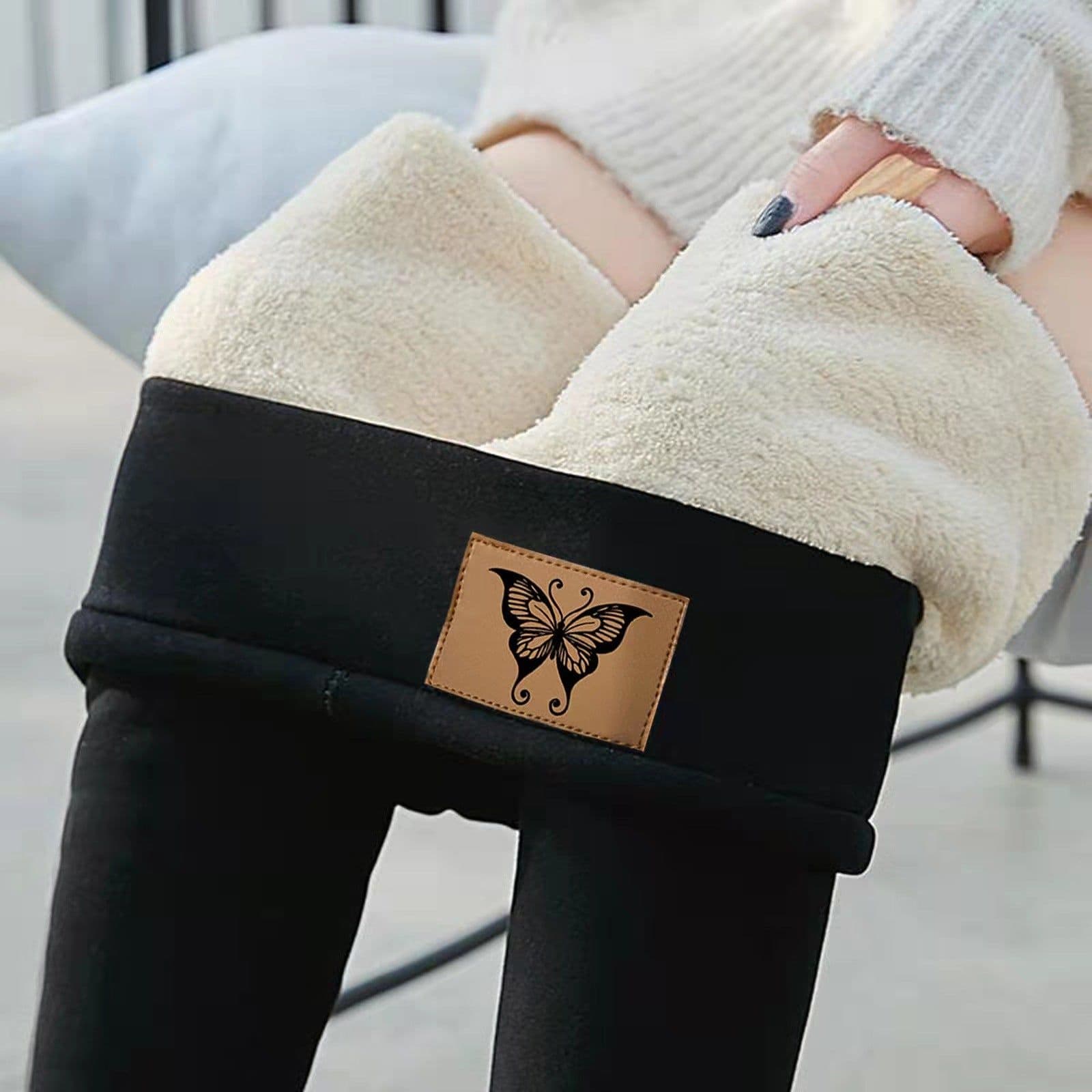 image-Women's High Waist Fleece Lined Leggings Thermal Warm Pants
