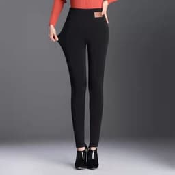image-Women's High Waist Fleece Lined Leggings Thermal Warm Pants