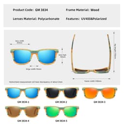 image-Bamboo Wood Polarized Sunglasses