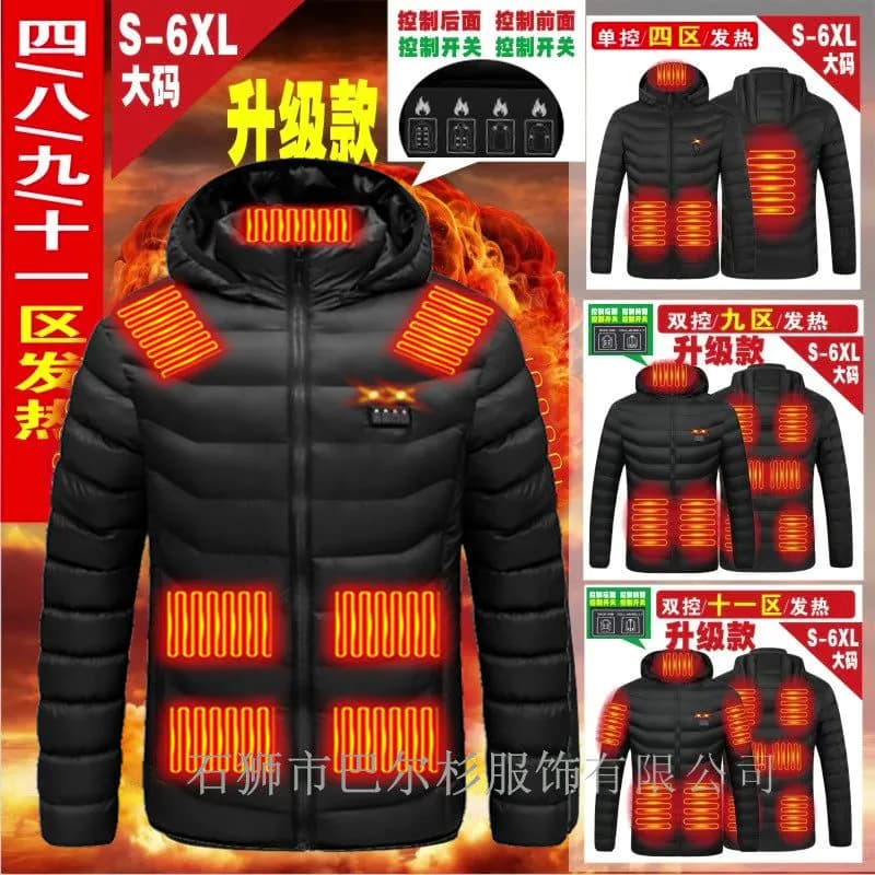 image-Men's Women's USB Heated Jacket Outdoor Warm Electric Clothing