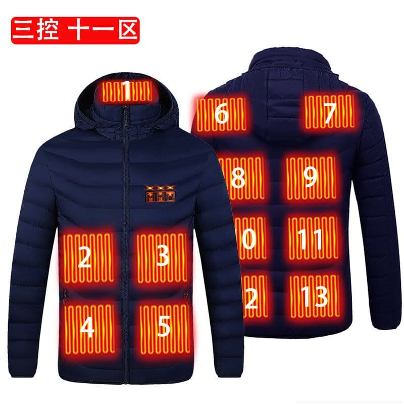 image-Men's Women's USB Heated Jacket Outdoor Warm Electric Clothing