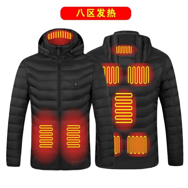 image-Men's Women's USB Heated Jacket Outdoor Warm Electric Clothing