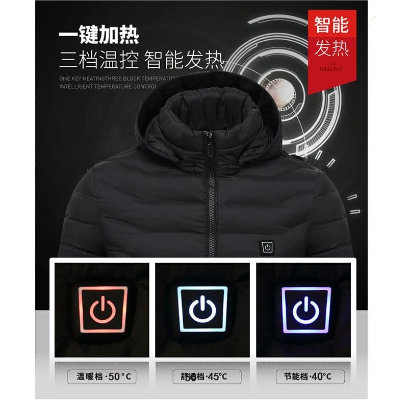 image-Men's Women's USB Heated Jacket Outdoor Warm Electric Clothing