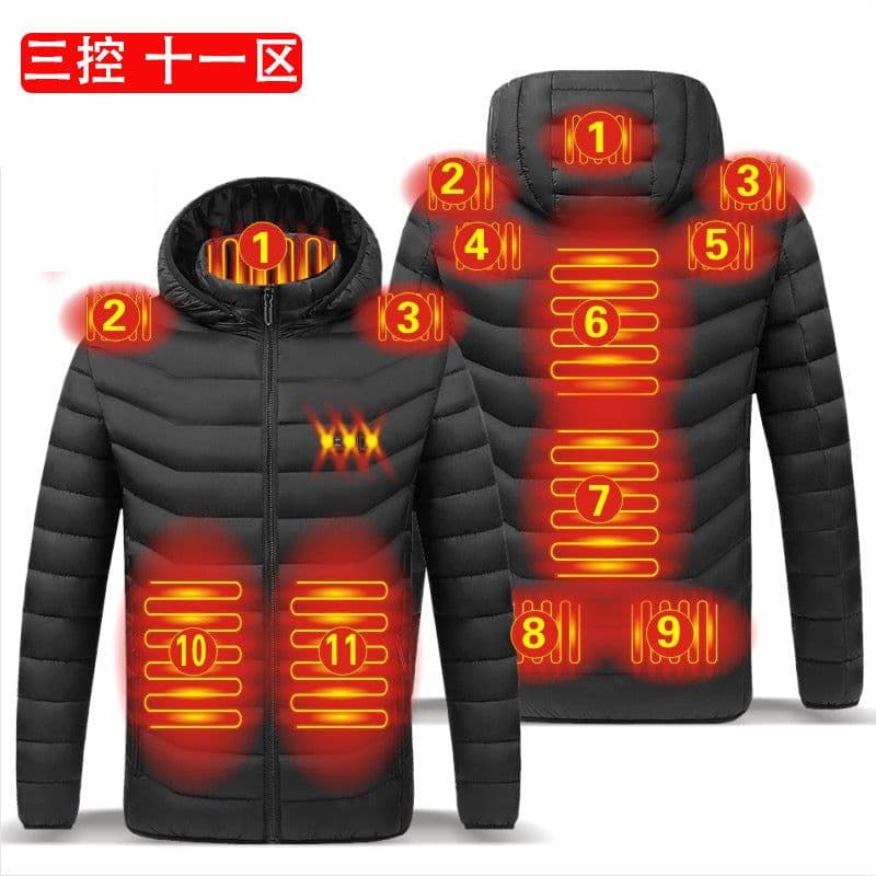 image-Men's Women's USB Heated Jacket Outdoor Warm Electric Clothing