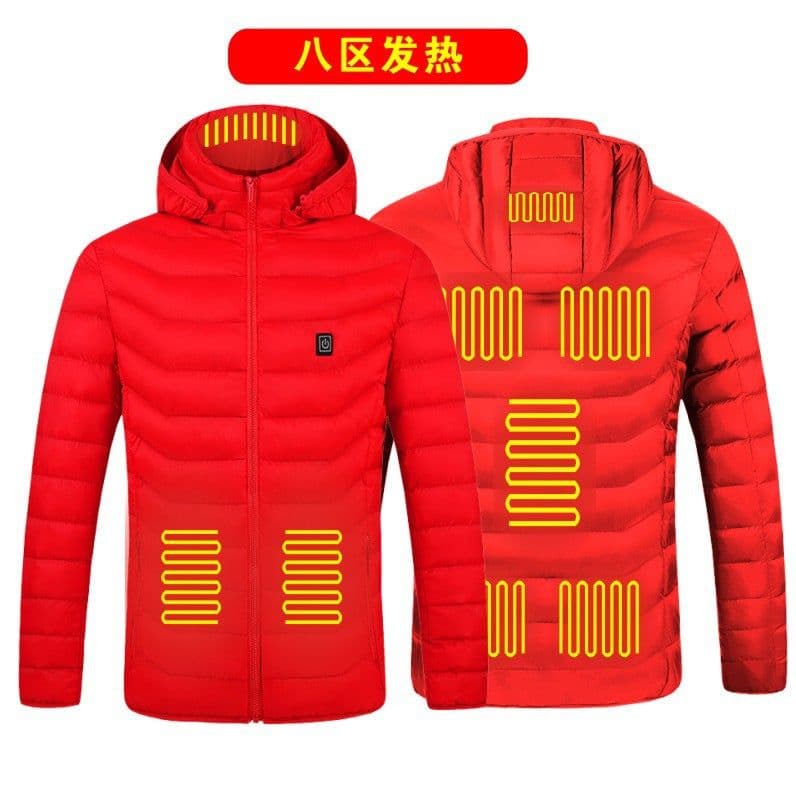 image-Men's Women's USB Heated Jacket Outdoor Warm Electric Clothing