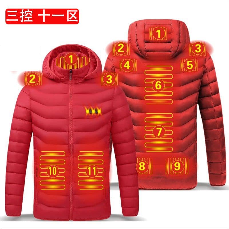 image-Men's Women's USB Heated Jacket Outdoor Warm Electric Clothing
