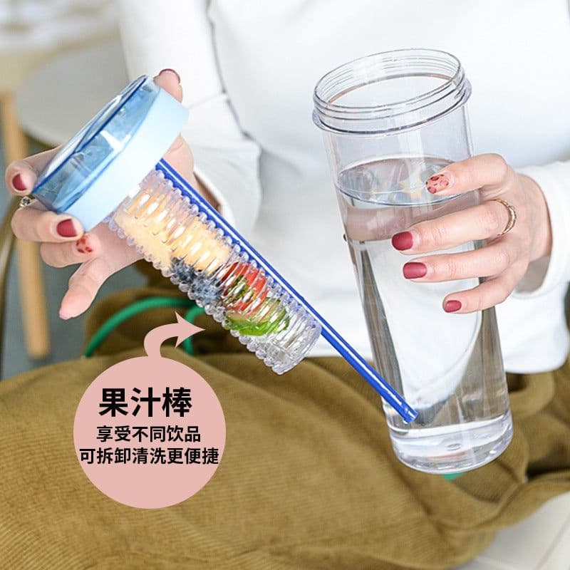 image-TinoMicro Plastic Straw Water Bottle 800ML Large Capacity