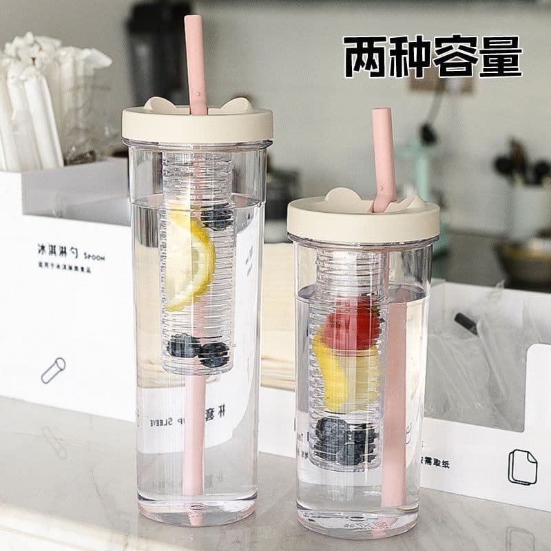 image-TinoMicro Plastic Straw Water Bottle 800ML Large Capacity