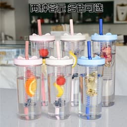 image-TinoMicro Plastic Straw Water Bottle 800ML Large Capacity