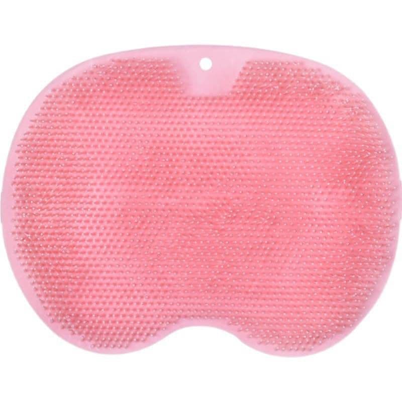 image-Silicone Bath Brush Massage Mat with Suction Cup Non-Slip Pad