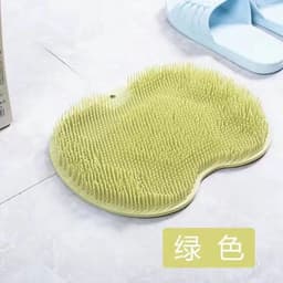 image-Silicone Bath Brush Massage Mat with Suction Cup Non-Slip Pad