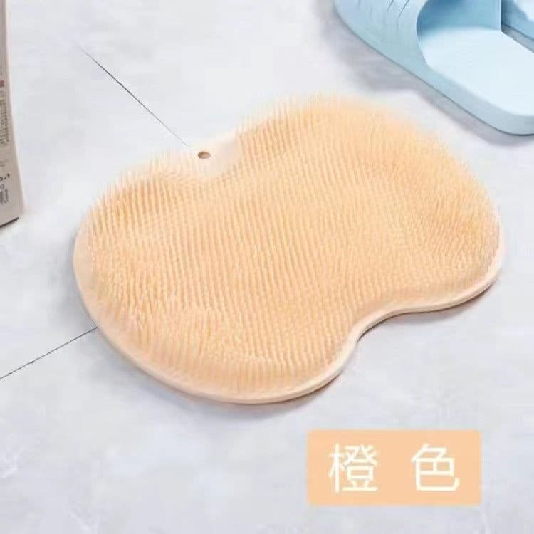 image-Silicone Bath Brush Massage Mat with Suction Cup Non-Slip Pad