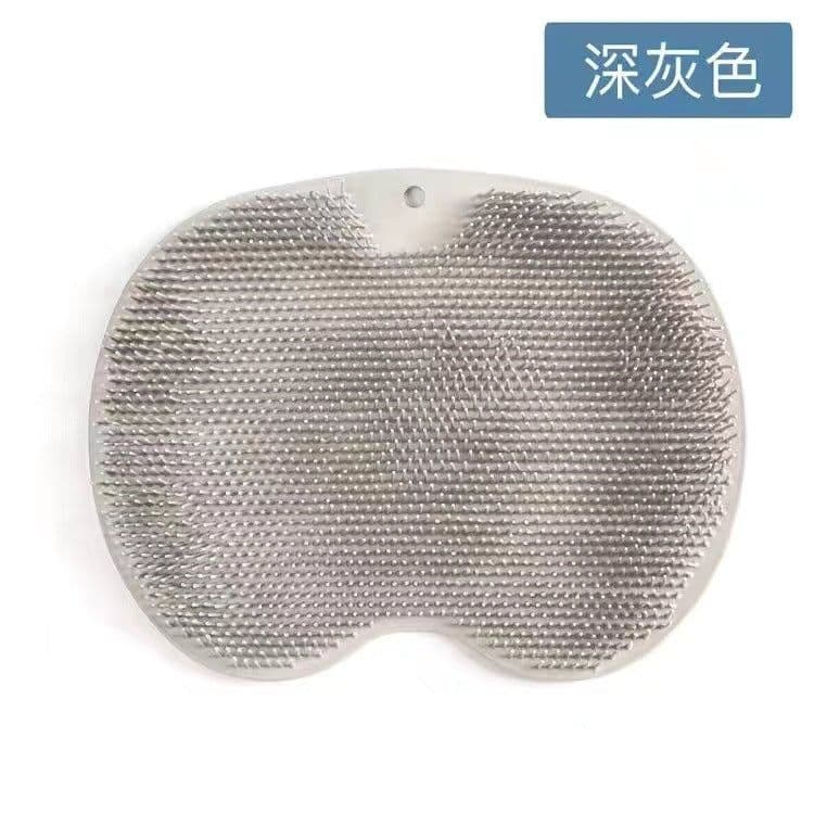 image-Silicone Bath Brush Massage Mat with Suction Cup Non-Slip Pad