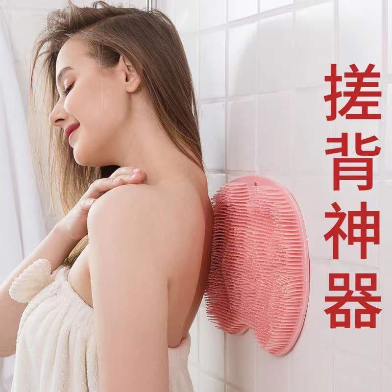 image-Silicone Bath Brush Massage Mat with Suction Cup Non-Slip Pad