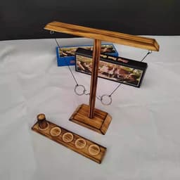 image-Wooden Ring Toss Game Desktop Hook Ferrule