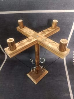 image-Wooden Ring Toss Game Desktop Hook Ferrule