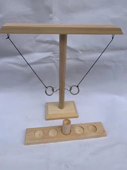 image-Wooden Ring Toss Game Desktop Hook Ferrule