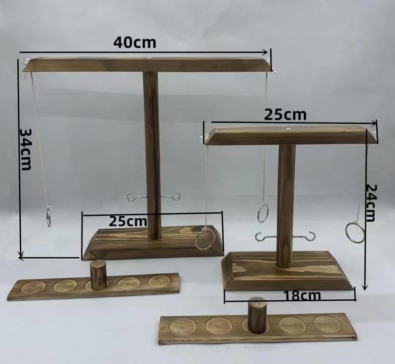 image-Wooden Ring Toss Game Desktop Hook Ferrule