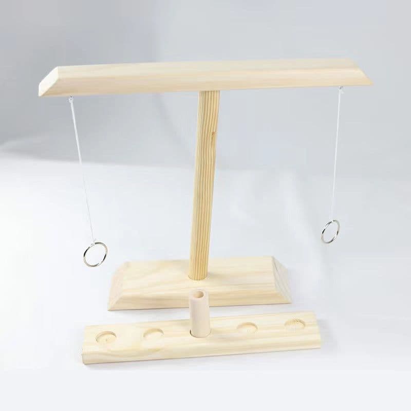image-Wooden Ring Toss Game Desktop Hook Ferrule