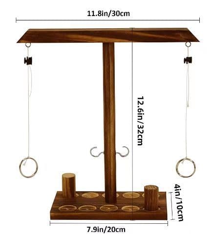 image-Wooden Ring Toss Game Desktop Hook Ferrule