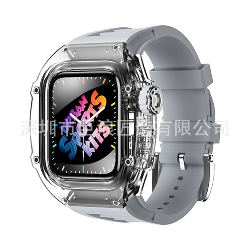 image-JERALAND Apple Watch Case with Transparent Strap 44/45MM