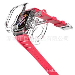 image-JERALAND Apple Watch Case with Transparent Strap 44/45MM