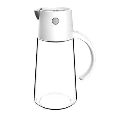 image-Hulk Glass Oil Dispenser with Lid - Automatic Opening Kitchen Bottle