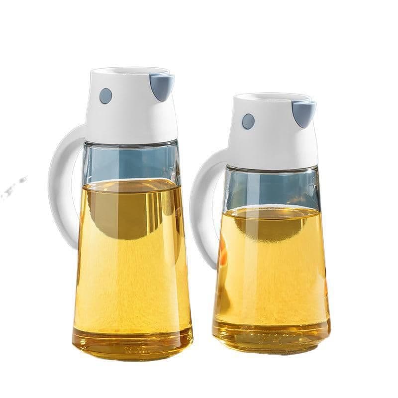image-Hulk Glass Oil Dispenser with Lid - Automatic Opening Kitchen Bottle