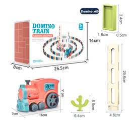 image-Domino Train Set with 100 Pieces and Storage Box