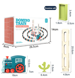 image-Domino Train Set with 100 Pieces and Storage Box