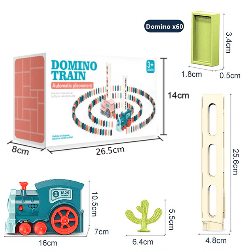 image-Domino Train Set with 100 Pieces and Storage Box