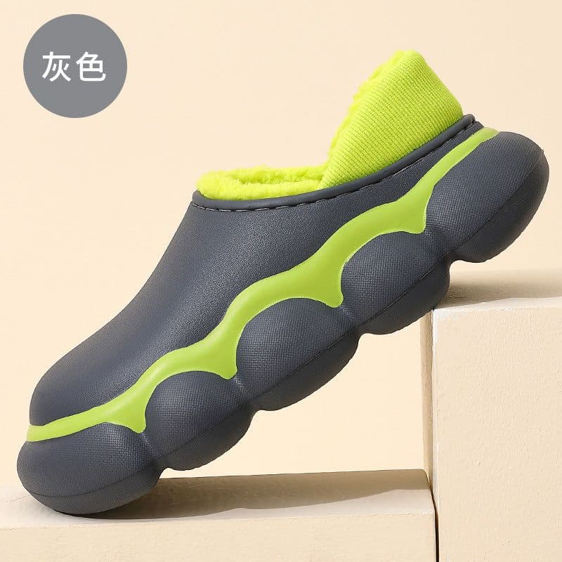 image-An Sham Fen Unisex Cotton Slippers Waterproof Non-Slip EVA Sole
