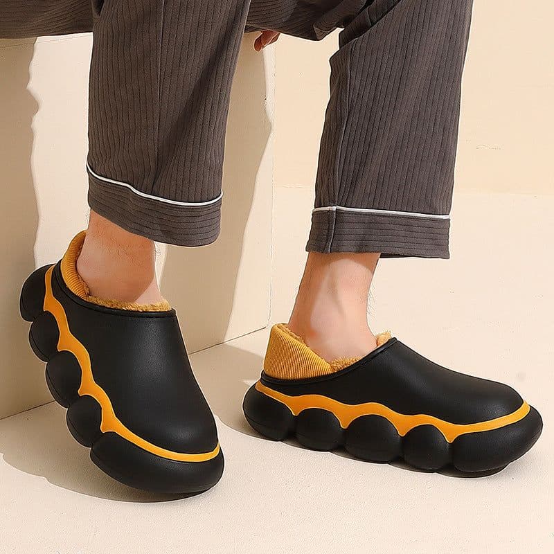 image-An Sham Fen Unisex Cotton Slippers Waterproof Non-Slip EVA Sole