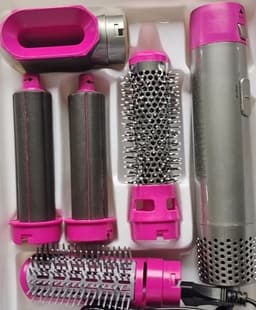 image-5-in-1 Hot Air Brush Curling Iron Hair Dryer Styling Comb