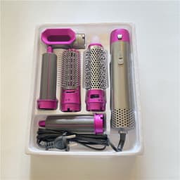 image-5-in-1 Hot Air Brush Curling Iron Hair Dryer Styling Comb