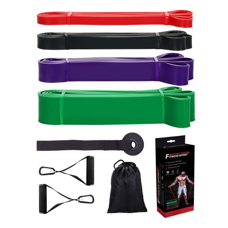 image-Resistance Band with Handles and Door Anchor - TPE Latex Yoga Fitness