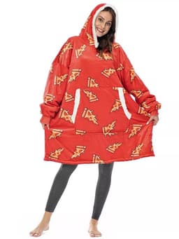 image-Women's Flannel Hooded Nightgown Unicorn Tiger Print Pajama
