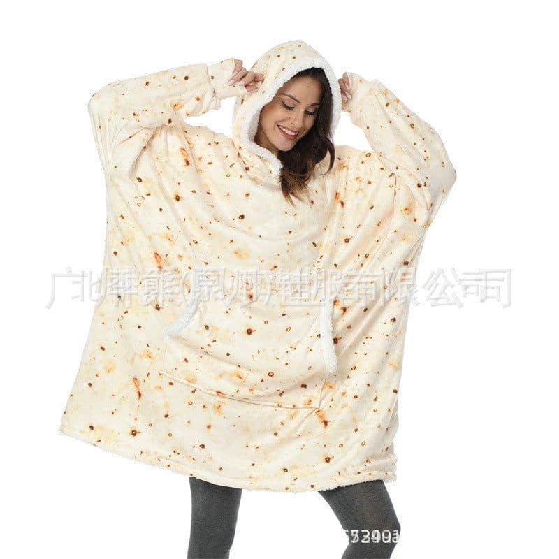 image-Women's Flannel Hooded Nightgown Unicorn Tiger Print Pajama