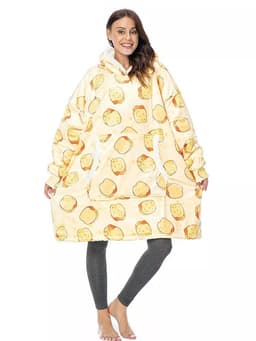 image-Women's Flannel Hooded Nightgown Unicorn Tiger Print Pajama
