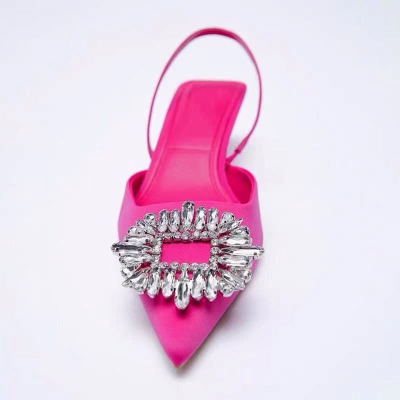 image-Women's Pointed Toe Stiletto Mules High Heel Sandals Size 35-43